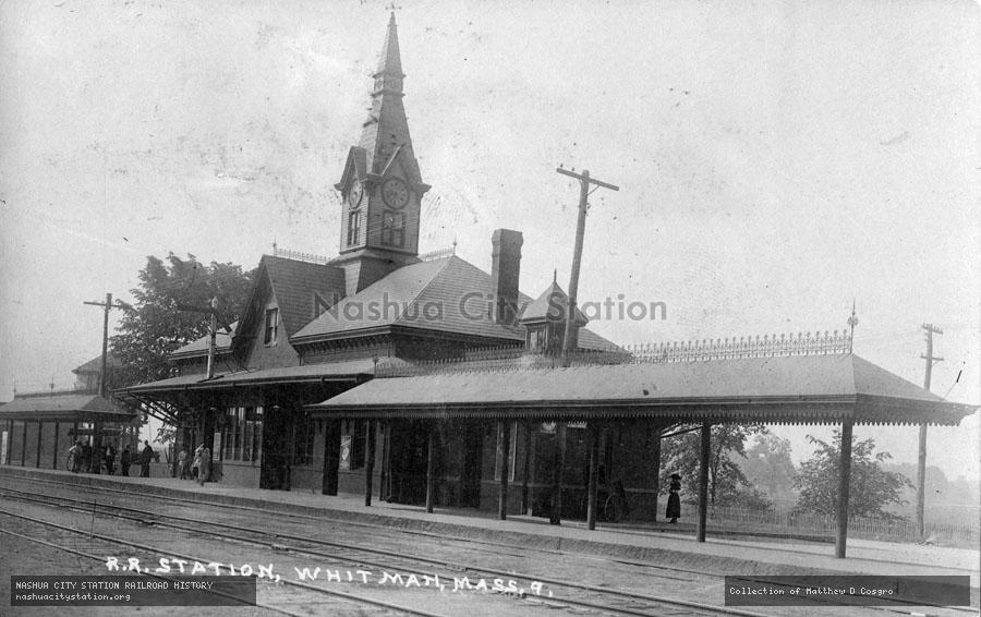 Postcard: Railroad Station, Whitman, Massachusetts